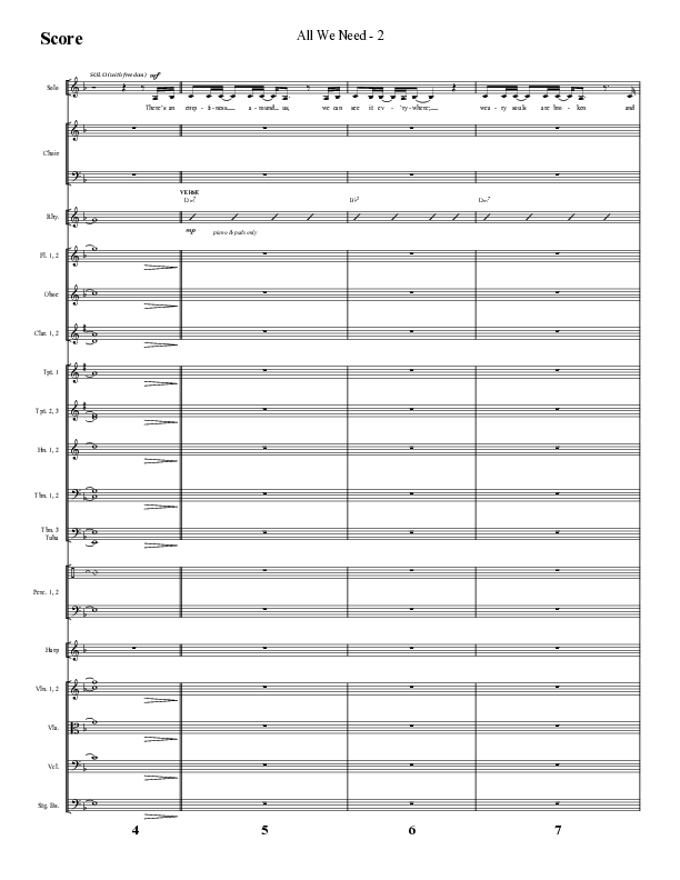 All We Need with Turn Your Eyes Upon Jesus (Choral Anthem SATB) Orchestration (Lifeway Choral / Arr. Cliff Duren)