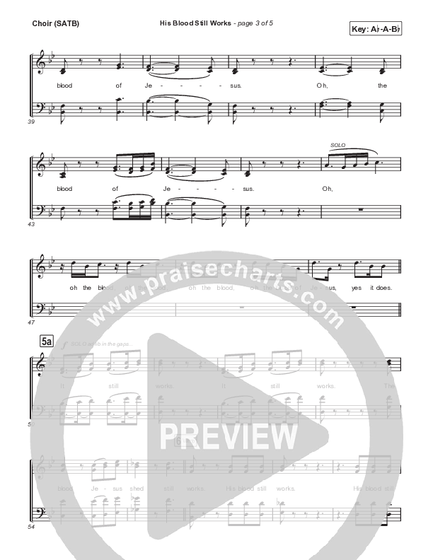 His Blood Still Works Choir Sheet (SATB) (VaShawn Mitchell)