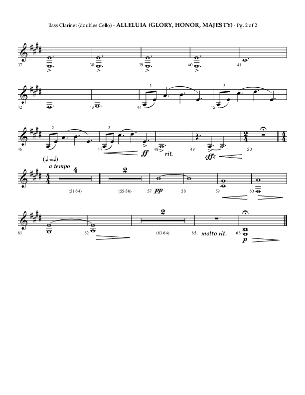Alleluia (Glory Honor Majesty) (Choral Anthem SATB) Bass Clarinet (Lifeway Choral / Arr. Phillip Keveren / Arr. Mark Willard)