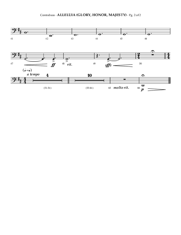 Alleluia (Glory Honor Majesty) (Choral Anthem SATB) Contrabass (Lifeway Choral / Arr. Phillip Keveren / Arr. Mark Willard)