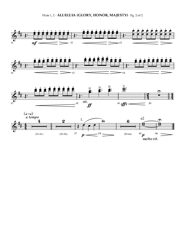 Alleluia (Glory Honor Majesty) (Choral Anthem SATB) Flute 1/2 (Lifeway Choral / Arr. Phillip Keveren / Arr. Mark Willard)