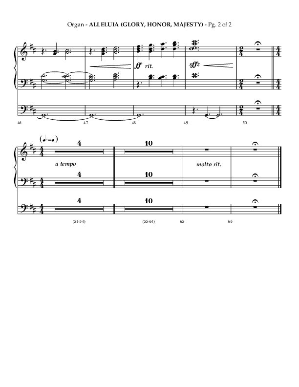 Alleluia (Glory Honor Majesty) (Choral Anthem SATB) Organ (Lifeway Choral / Arr. Phillip Keveren / Arr. Mark Willard)