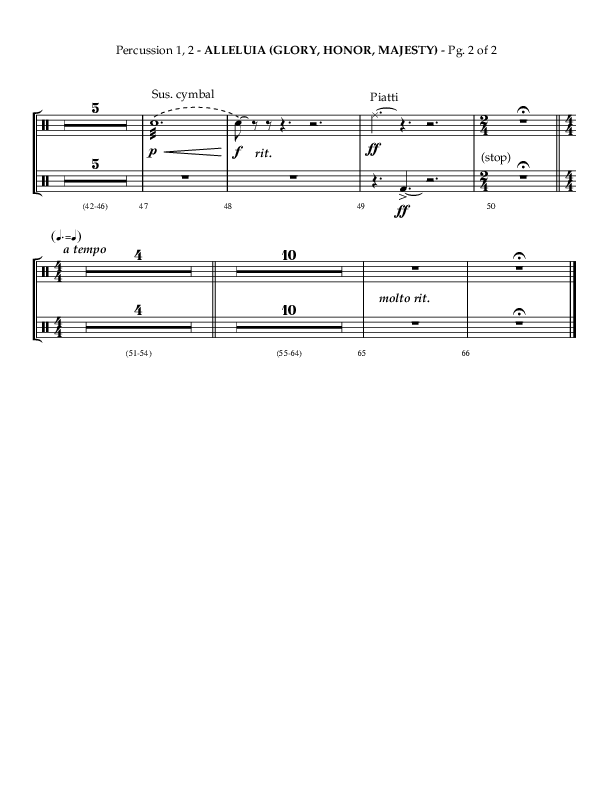 Alleluia (Glory Honor Majesty) (Choral Anthem SATB) Percussion 1/2 (Lifeway Choral / Arr. Phillip Keveren / Arr. Mark Willard)
