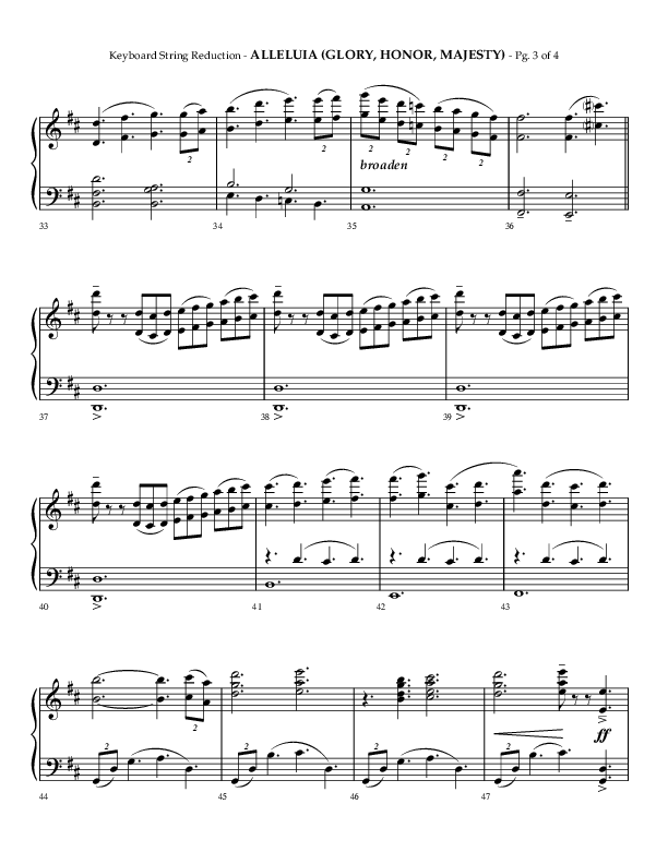 Alleluia (Glory Honor Majesty) (Choral Anthem SATB) String Reduction (Lifeway Choral / Arr. Phillip Keveren / Arr. Mark Willard)