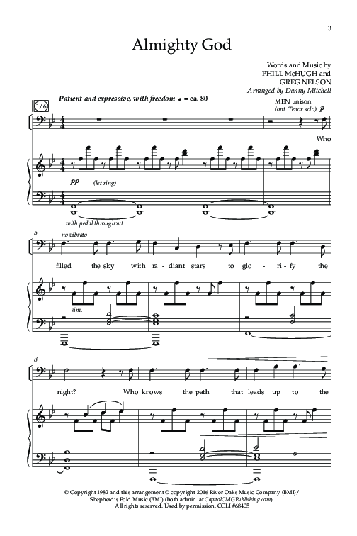 Almighty God (Choral Anthem SATB) Anthem (SATB/Piano) (Lifeway Choral / Arr. Danny Mitchell)