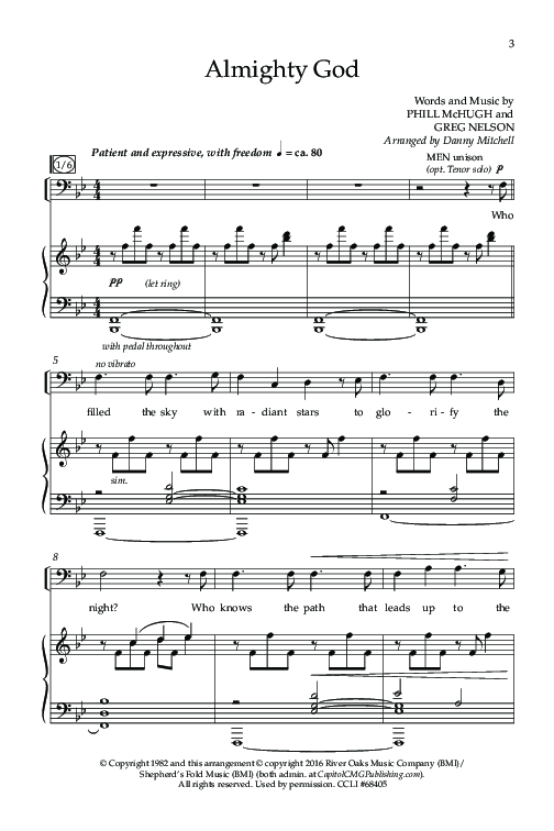 Almighty God (Choral Anthem SATB) Anthem (SATB/Piano) (Lifeway Choral / Arr. Danny Mitchell)