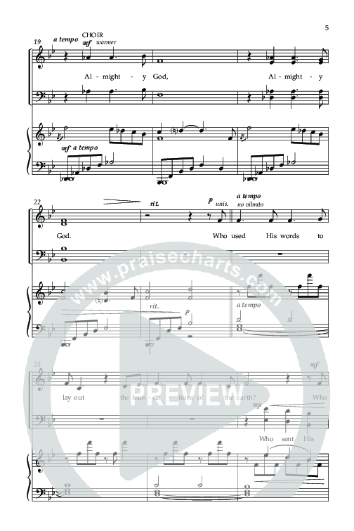 Almighty God (Choral Anthem SATB) Anthem (SATB/Piano) (Lifeway Choral / Arr. Danny Mitchell)