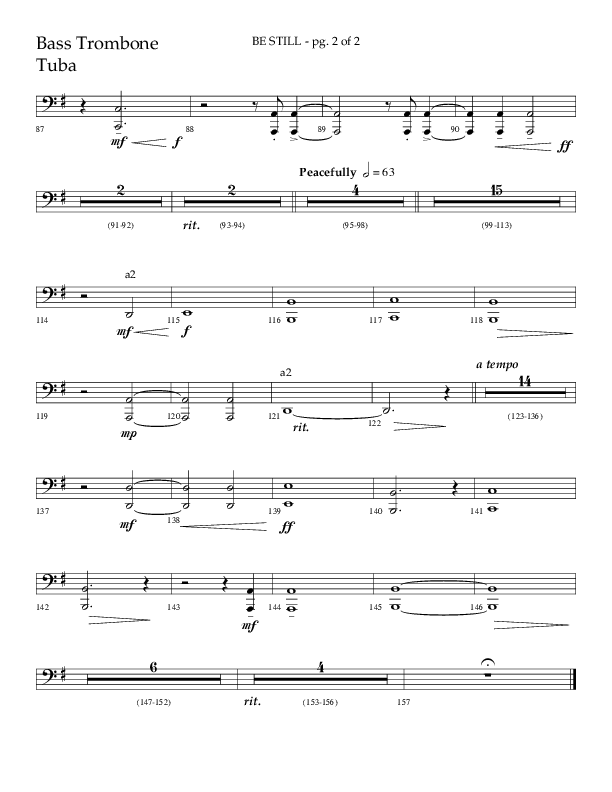 Be Still (Choral Anthem SATB) Bass Trombone, Tuba (Lifeway Choral / Arr. Phillip Keveren / Orch. Danny Mitchell)