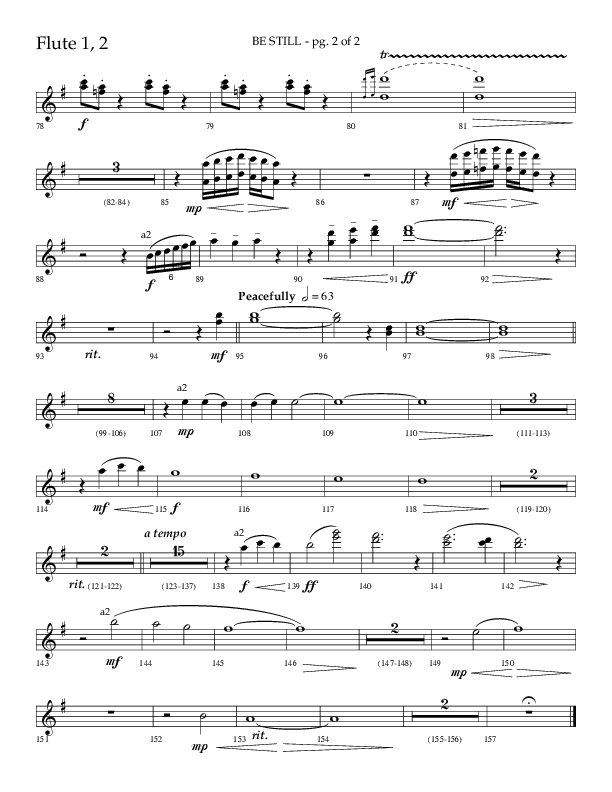 Be Still (Choral Anthem SATB) Flute 1/2 (Lifeway Choral / Arr. Phillip Keveren / Orch. Danny Mitchell)