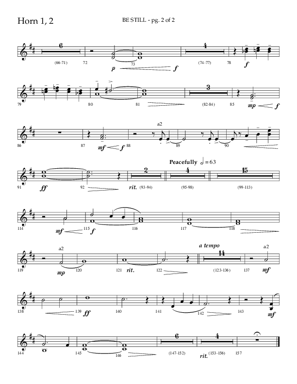 Be Still (Choral Anthem SATB) French Horn 1/2 (Lifeway Choral / Arr. Phillip Keveren / Orch. Danny Mitchell)