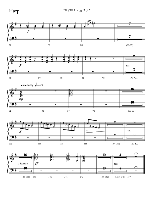 Be Still (Choral Anthem SATB) Harp (Lifeway Choral / Arr. Phillip Keveren / Orch. Danny Mitchell)