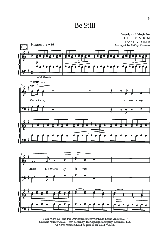 Be Still (Choral Anthem SATB) Anthem (SATB/Piano) (Lifeway Choral / Arr. Phillip Keveren / Orch. Danny Mitchell)