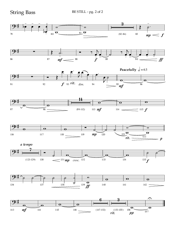 Be Still (Choral Anthem SATB) String Bass (Lifeway Choral / Arr. Phillip Keveren / Orch. Danny Mitchell)