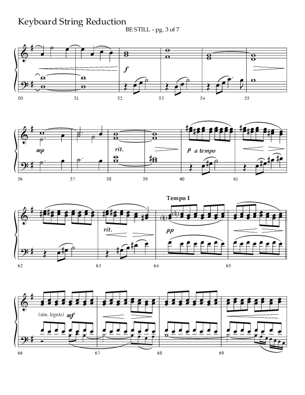 Be Still (Choral Anthem SATB) String Reduction (Lifeway Choral / Arr. Phillip Keveren / Orch. Danny Mitchell)