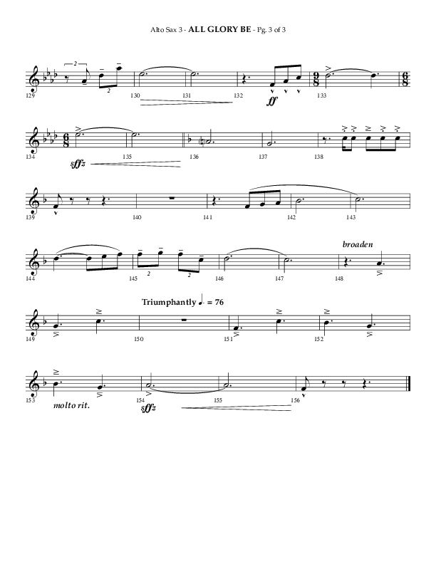 All Glory Be (Choral Anthem SATB) Alto Sax (Lifeway Choral / Arr. Phillip Keveren)