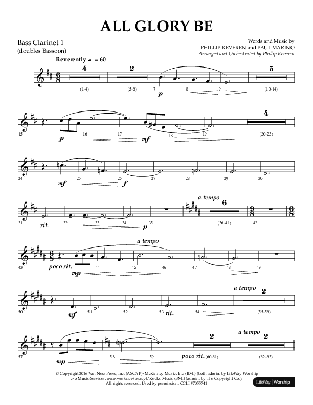 All Glory Be (Choral Anthem SATB) Bass Clarinet (Lifeway Choral / Arr. Phillip Keveren)