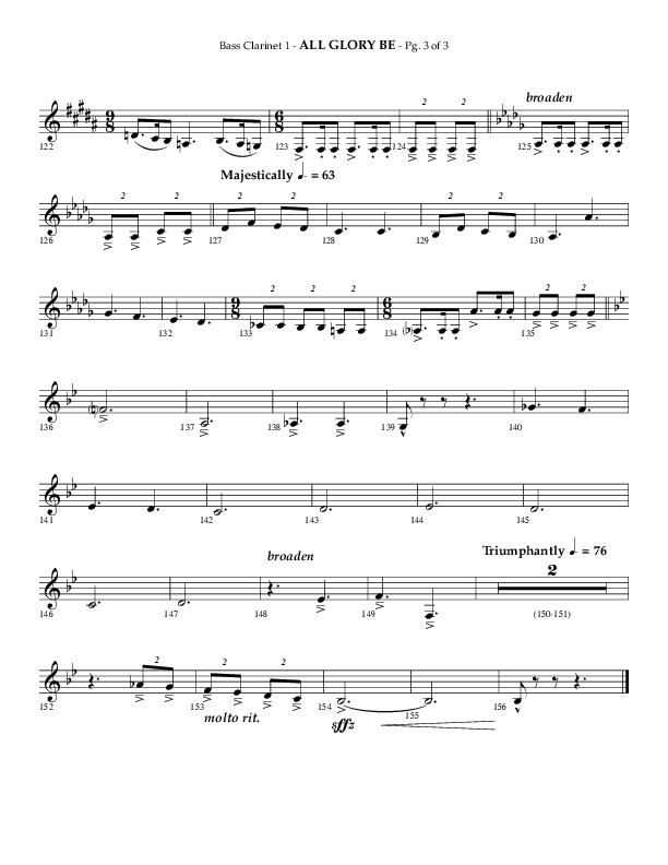 All Glory Be (Choral Anthem SATB) Bass Clarinet (Lifeway Choral / Arr. Phillip Keveren)