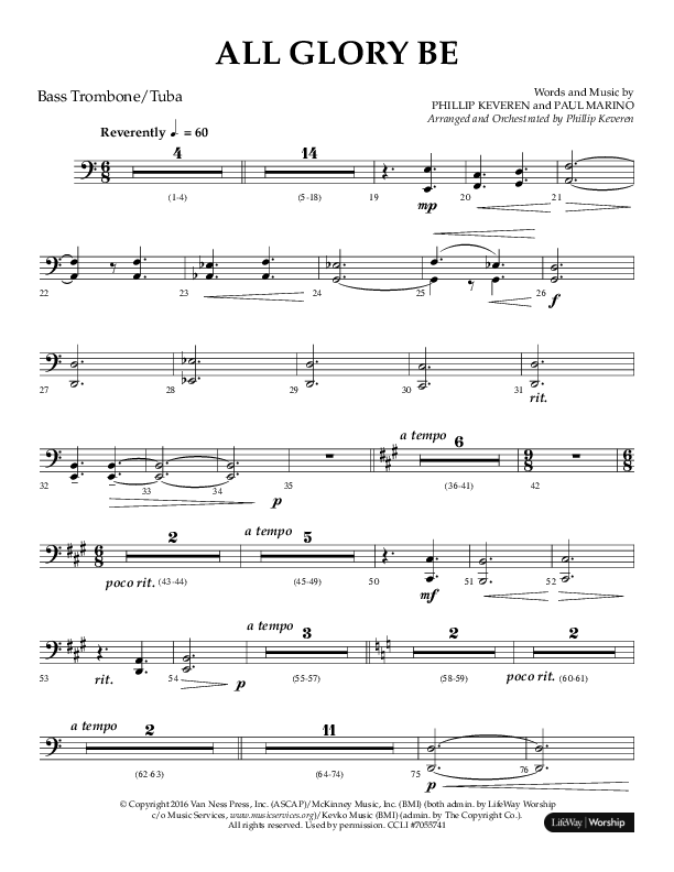 All Glory Be (Choral Anthem SATB) Orchestration (Lifeway Choral / Arr. Phillip Keveren)