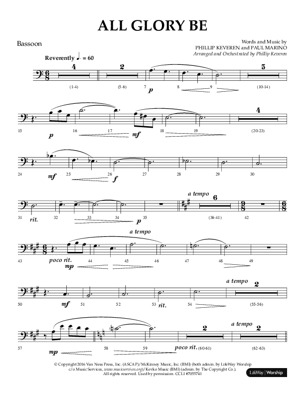 All Glory Be (Choral Anthem SATB) Bassoon (Lifeway Choral / Arr. Phillip Keveren)