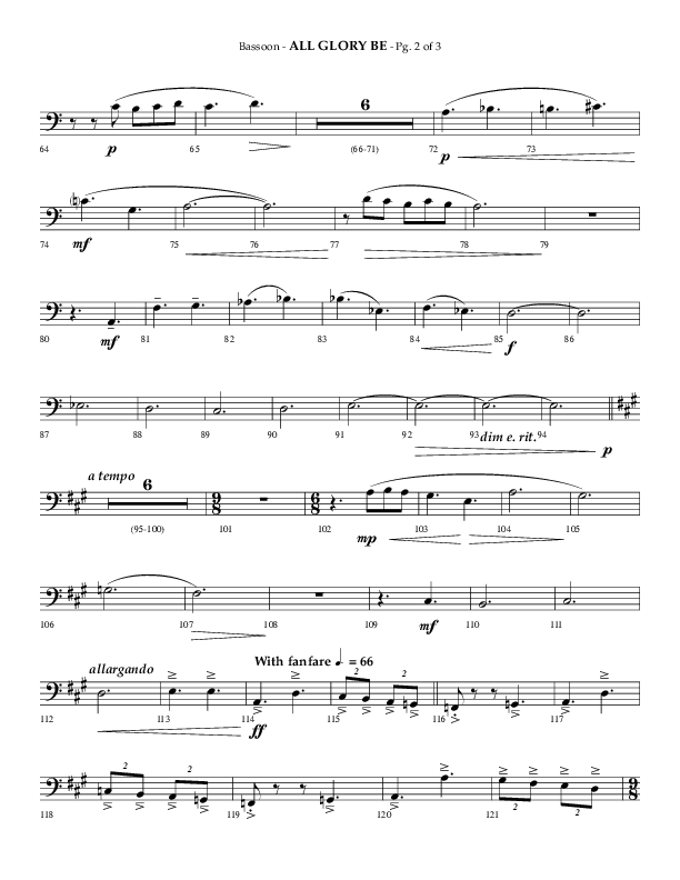 All Glory Be (Choral Anthem SATB) Bassoon (Lifeway Choral / Arr. Phillip Keveren)