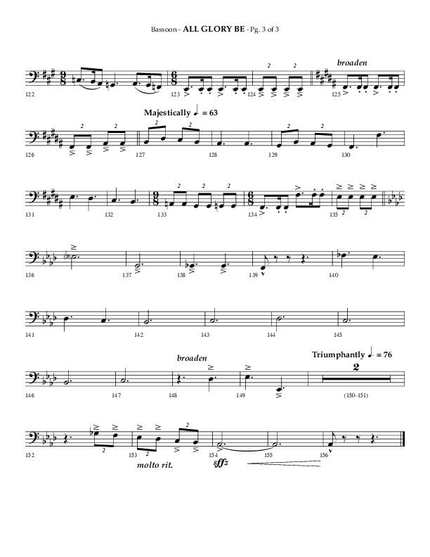 All Glory Be (Choral Anthem SATB) Bassoon (Lifeway Choral / Arr. Phillip Keveren)