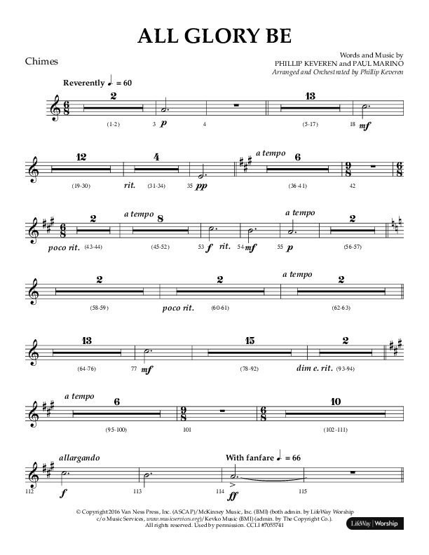 All Glory Be (Choral Anthem SATB) Chimes (Lifeway Choral / Arr. Phillip Keveren)