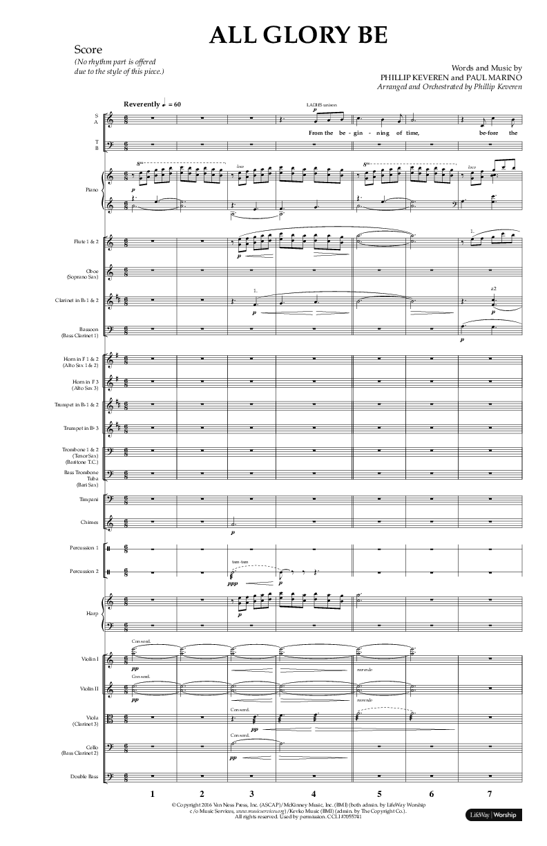 All Glory Be (Choral Anthem SATB) Conductor's Score (Lifeway Choral / Arr. Phillip Keveren)