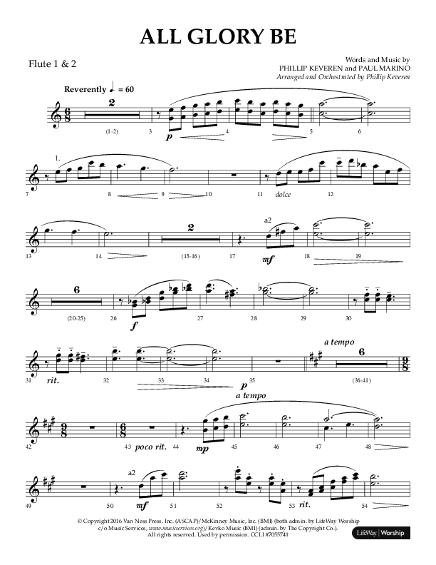 All Glory Be (Choral Anthem SATB) Flute 1/2 (Lifeway Choral / Arr. Phillip Keveren)