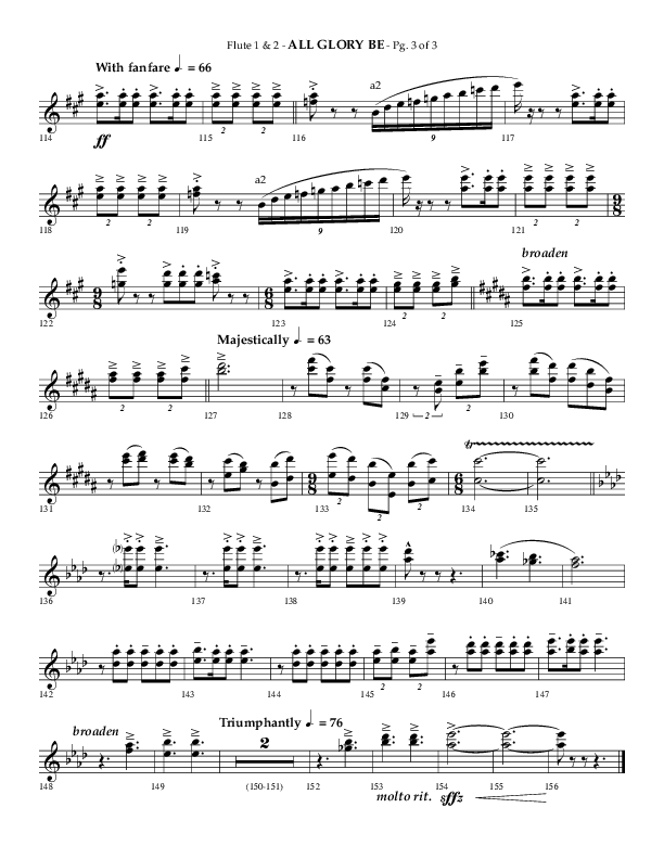 All Glory Be (Choral Anthem SATB) Flute 1/2 (Lifeway Choral / Arr. Phillip Keveren)