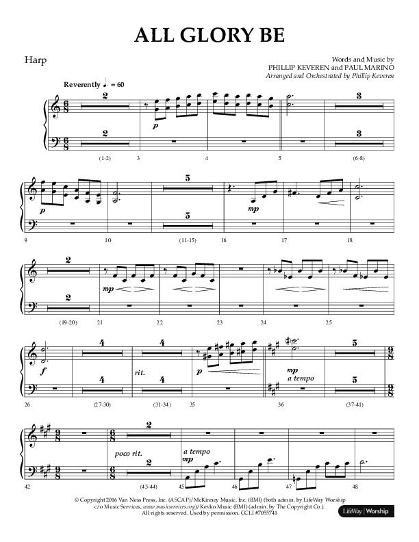 All Glory Be (Choral Anthem SATB) Harp (Lifeway Choral / Arr. Phillip Keveren)