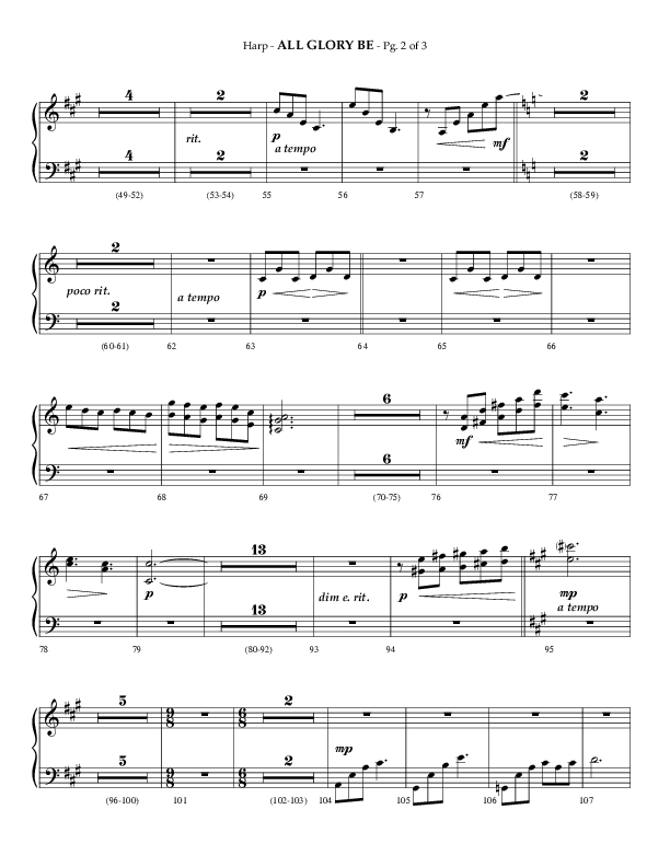 All Glory Be (Choral Anthem SATB) Harp (Lifeway Choral / Arr. Phillip Keveren)