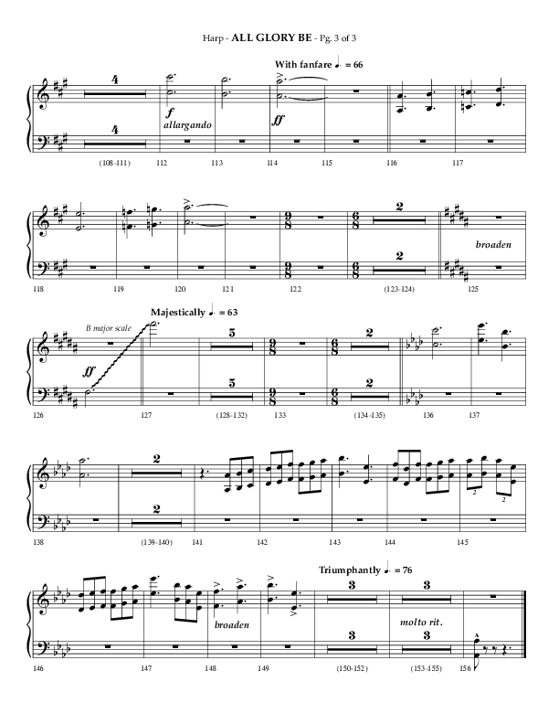 All Glory Be (Choral Anthem SATB) Harp (Lifeway Choral / Arr. Phillip Keveren)