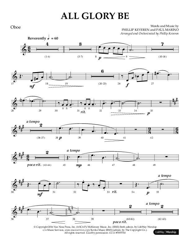 All Glory Be (Choral Anthem SATB) Oboe (Lifeway Choral / Arr. Phillip Keveren)