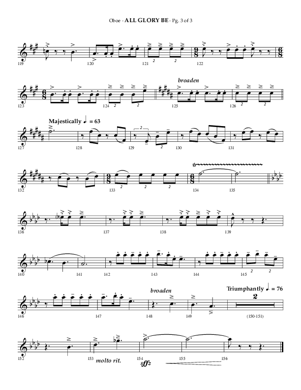 All Glory Be (Choral Anthem SATB) Oboe (Lifeway Choral / Arr. Phillip Keveren)