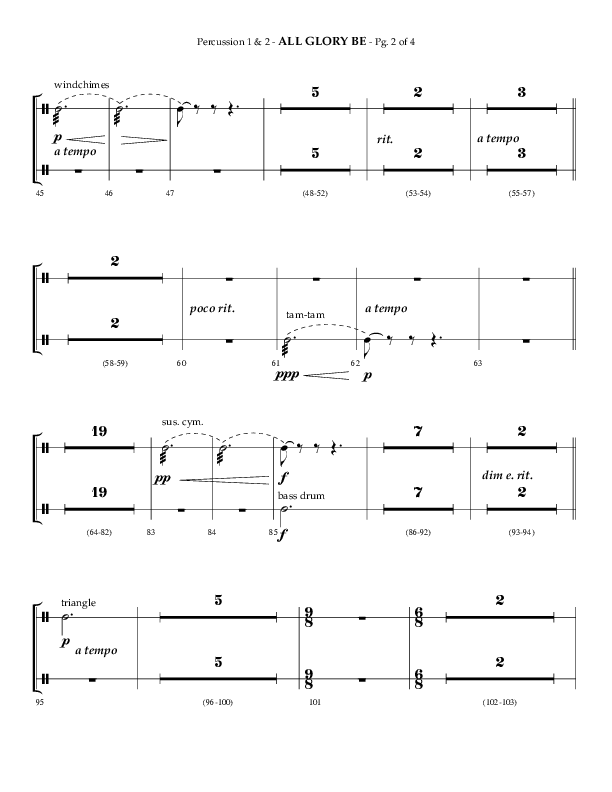All Glory Be (Choral Anthem SATB) Percussion 1/2 (Lifeway Choral / Arr. Phillip Keveren)