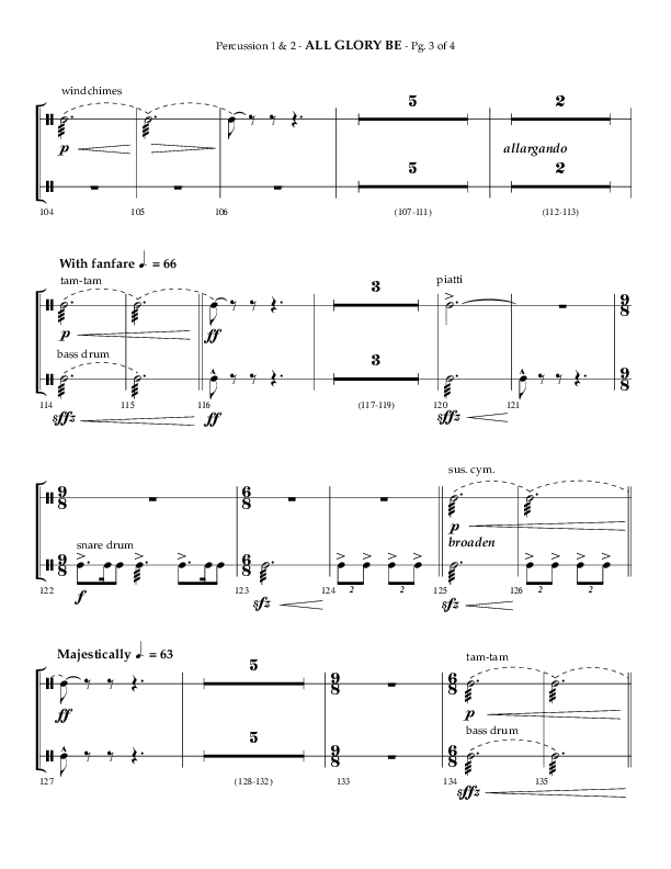 All Glory Be (Choral Anthem SATB) Percussion 1/2 (Lifeway Choral / Arr. Phillip Keveren)