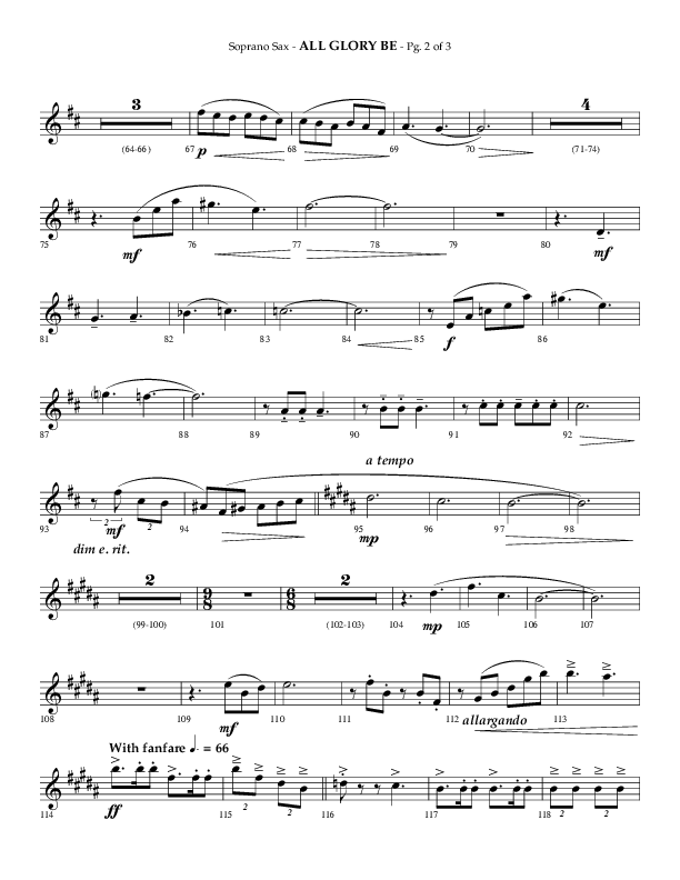 All Glory Be (Choral Anthem SATB) Soprano Sax (Lifeway Choral / Arr. Phillip Keveren)