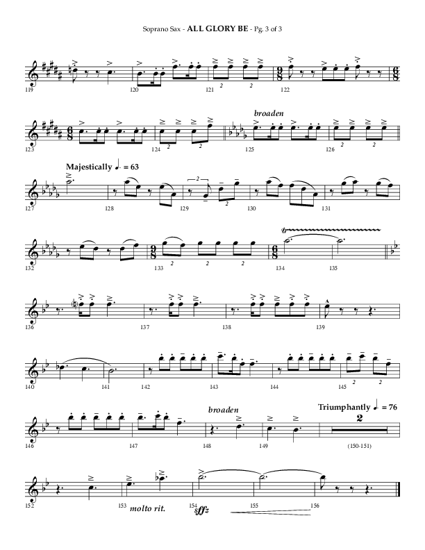 All Glory Be (Choral Anthem SATB) Soprano Sax (Lifeway Choral / Arr. Phillip Keveren)