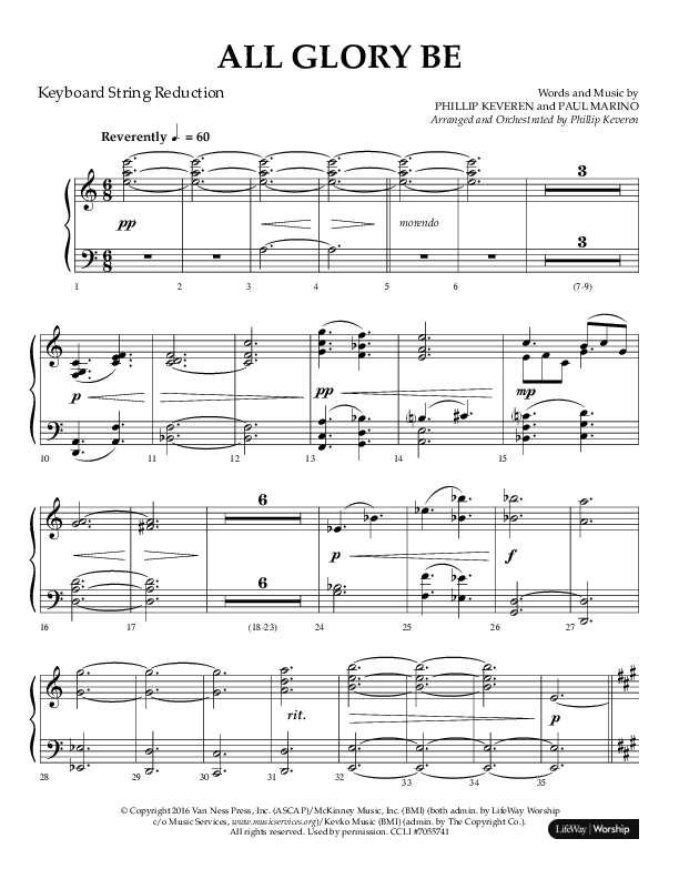 All Glory Be (Choral Anthem SATB) String Reduction (Lifeway Choral / Arr. Phillip Keveren)