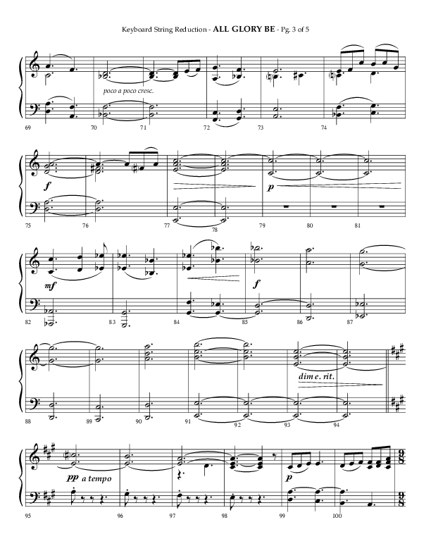 All Glory Be (Choral Anthem SATB) String Reduction (Lifeway Choral / Arr. Phillip Keveren)