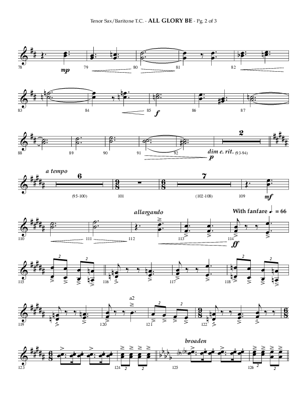 All Glory Be (Choral Anthem SATB) Tenor Sax/Baritone T.C. (Lifeway Choral / Arr. Phillip Keveren)
