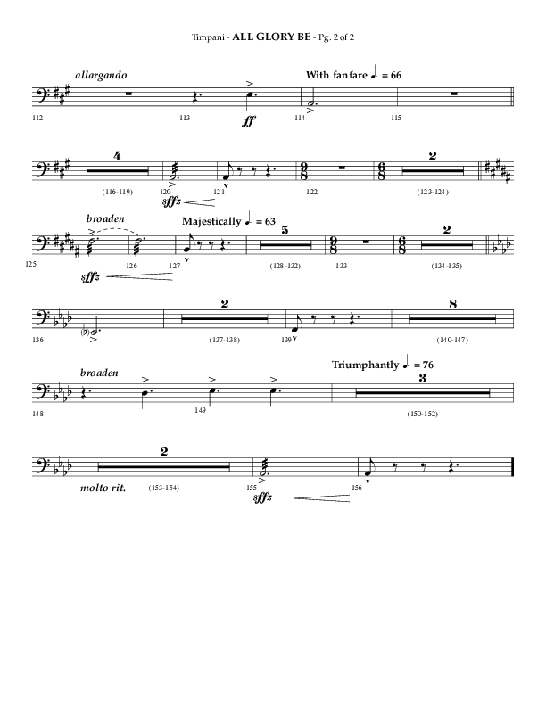 All Glory Be (Choral Anthem SATB) Timpani (Lifeway Choral / Arr. Phillip Keveren)