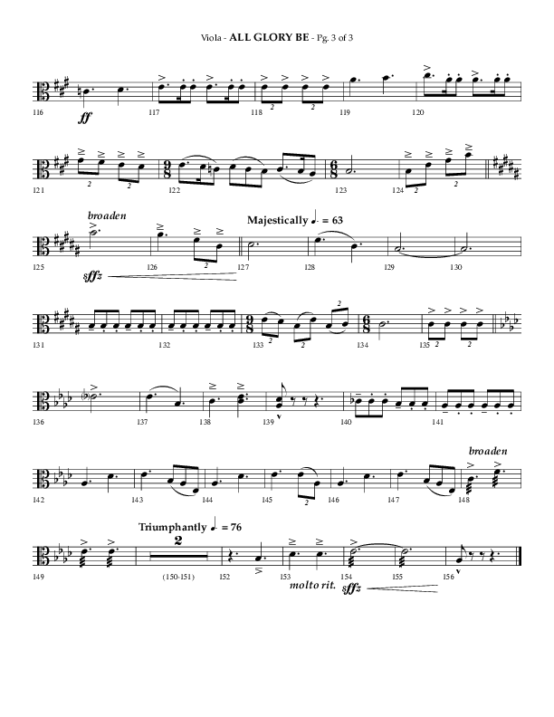 All Glory Be (Choral Anthem SATB) Viola (Lifeway Choral / Arr. Phillip Keveren)