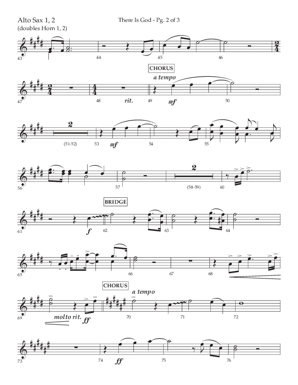 There Is God (Choral Anthem SATB) Alto Sax 1/2 (Arr. John Bolin / Lifeway Choral / Orch. Michael Lawrence)