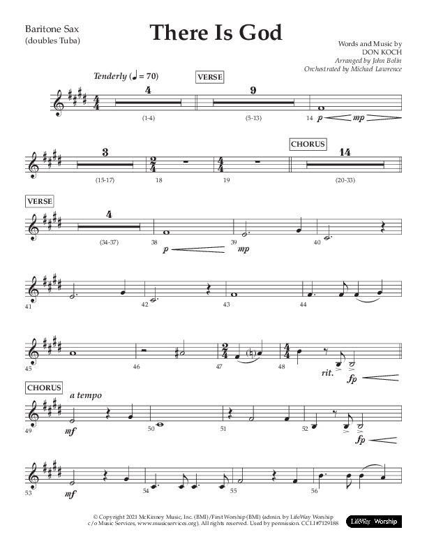 There Is God (Choral Anthem SATB) Bari Sax (Arr. John Bolin / Lifeway Choral / Orch. Michael Lawrence)