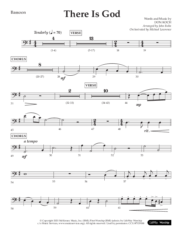 There Is God (Choral Anthem SATB) Bassoon (Arr. John Bolin / Lifeway Choral / Orch. Michael Lawrence)