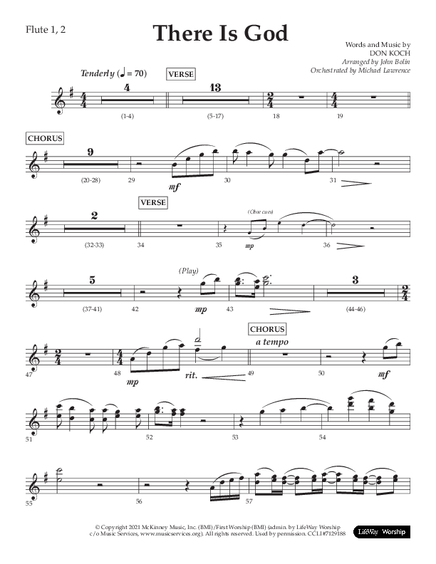 There Is God (Choral Anthem SATB) Flute 1/2 (Arr. John Bolin / Lifeway Choral / Orch. Michael Lawrence)