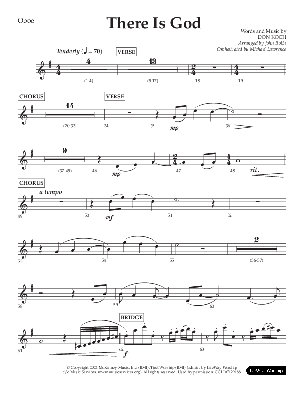 There Is God (Choral Anthem SATB) Oboe (Arr. John Bolin / Lifeway Choral / Orch. Michael Lawrence)