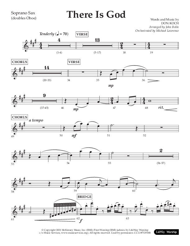 There Is God (Choral Anthem SATB) Soprano Sax (Arr. John Bolin / Lifeway Choral / Orch. Michael Lawrence)