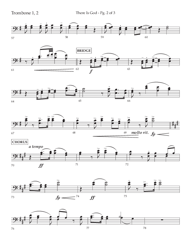 There Is God (Choral Anthem SATB) Trombone 1/2 (Arr. John Bolin / Lifeway Choral / Orch. Michael Lawrence)